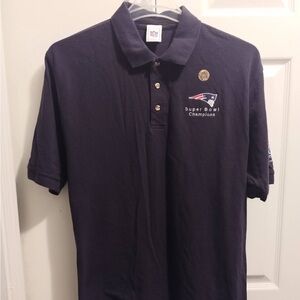 New England Patriots Men's Blue Cotton all stitched Super Bowl Polo Shirt